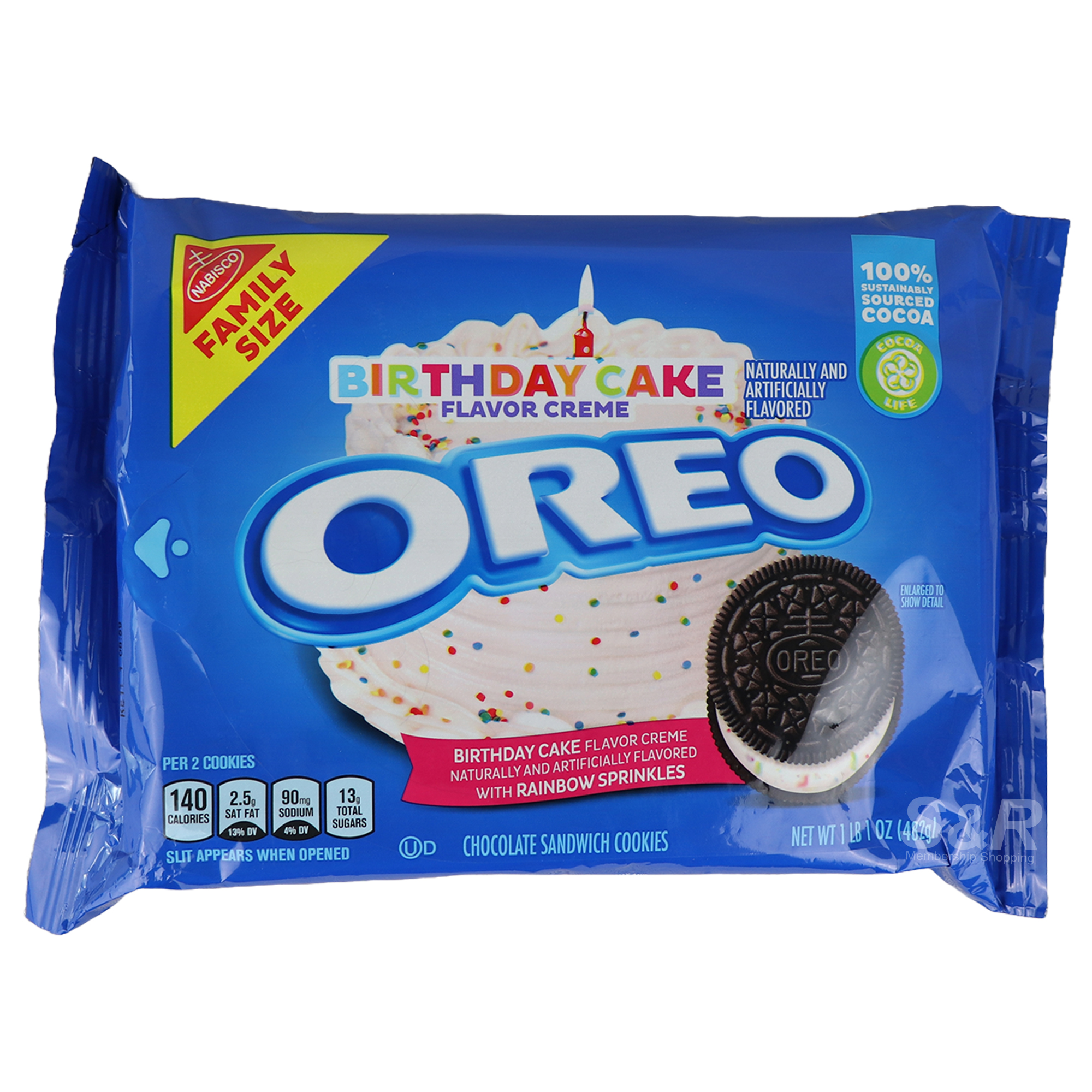 Oreo Birthday Cake Flavor Sandwich Cookies 482g